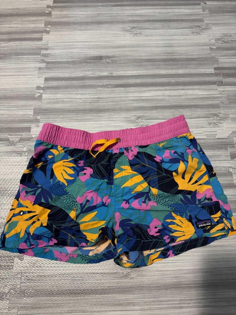 Patagonia Tropical Print Swim Shorts - Pink Waistband